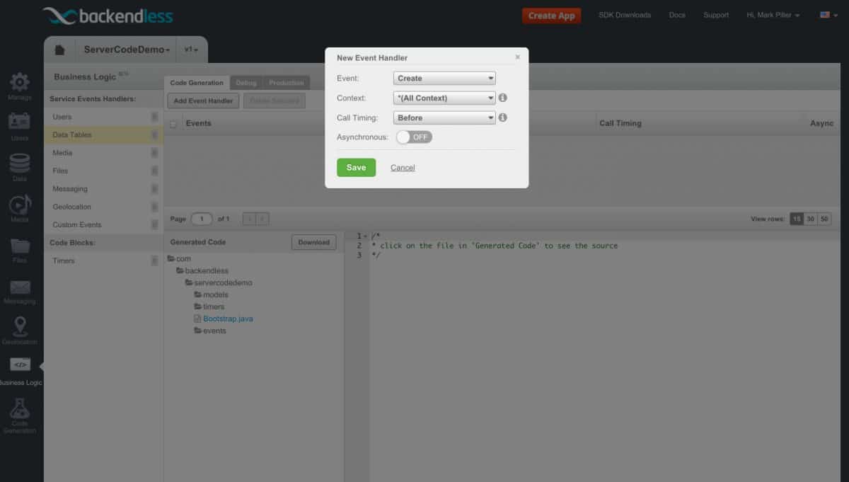 How to Use Cloud Code to Handle Data Service API Events | Backendless